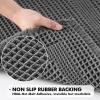 MIULEE Set of 2 Waffle Bathroom Rugs, Boho Bath Rug Super Absorbent, Non Slip Washable Ultra Soft Rubber Backed Shower Bath Mats for Floor, Tub, Shower, Looped Design, Terracotta, 18×30 Inch(Dark Grey)