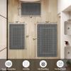 MIULEE Set of 2 Waffle Bathroom Rugs, Boho Bath Rug Super Absorbent, Non Slip Washable Ultra Soft Rubber Backed Shower Bath Mats for Floor, Tub, Shower, Looped Design, Terracotta, 18×30 Inch(Dark Grey)