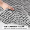 MIULEE Set of 2 Waffle Bathroom Rugs, Boho Bath Rug Super Absorbent, Non Slip Washable Ultra Soft Rubber Backed Shower Bath Mats for Floor, Tub, Shower, Looped Design, Terracotta, 18×30 Inch(Light Grey)