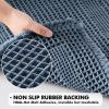 MIULEE Set of 2 Waffle Bathroom Rugs, Boho Bath Rug Super Absorbent, Non Slip Washable Ultra Soft Rubber Backed Shower Bath Mats for Floor, Tub, Shower, Looped Design, Terracotta, 18×30 Inch(Blue)