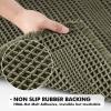 MIULEE Set of 2 Waffle Bathroom Rugs, Boho Bath Rug Super Absorbent, Non Slip Washable Ultra Soft Rubber Backed Shower Bath Mats for Floor, Tub, Shower, Looped Design, Terracotta, 18×30 Inch(Green)