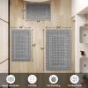MIULEE Set of 2 Waffle Bathroom Rugs, Boho Bath Rug Super Absorbent, Non Slip Washable Ultra Soft Rubber Backed Shower Bath Mats for Floor, Tub, Shower, Looped Design, Terracotta, 18×30 Inch(Light Grey)