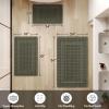MIULEE Set of 2 Waffle Bathroom Rugs, Boho Bath Rug Super Absorbent, Non Slip Washable Ultra Soft Rubber Backed Shower Bath Mats for Floor, Tub, Shower, Looped Design, Terracotta, 18×30 Inch(Green)