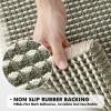 MIULEE Set of 2 Waffle Bathroom Rugs, Boho Bath Rugs Non Slip Washable, Super Absorbent Bath Mats, Ultra Soft Rubber Backed Shower Mats for Bathroom Floor, Tub and Shower, Chocolate, 18×30 Inch(Green & Cream)