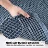 MIULEE Set of 2 Waffle Bathroom Rugs, Boho Bath Rugs Non Slip Washable, Super Absorbent Bath Mats, Ultra Soft Rubber Backed Shower Mats for Bathroom Floor, Tub and Shower, Chocolate, 18×30 Inch(Blue)