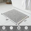 MIULEE Set of 2 Waffle Bathroom Rugs, Boho Bath Rugs Non Slip Washable, Super Absorbent Bath Mats, Ultra Soft Rubber Backed Shower Mats for Bathroom Floor, Tub and Shower, Chocolate, 18×30 Inch(Lightgrey & Cream)