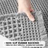 MIULEE Set of 2 Waffle Bathroom Rugs, Boho Bath Rugs Non Slip Washable, Super Absorbent Bath Mats, Ultra Soft Rubber Backed Shower Mats for Bathroom Floor, Tub and Shower, Chocolate, 18×30 Inch(Light Grey)