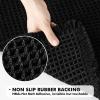 MIULEE Set of 2 Waffle Bathroom Rugs, Boho Bath Rugs Non Slip Washable, Super Absorbent Bath Mats, Ultra Soft Rubber Backed Shower Mats for Bathroom Floor, Tub and Shower, Chocolate, 18×30 Inch(Black)