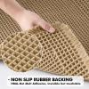 MIULEE Set of 2 Waffle Bathroom Rugs, Boho Bath Rugs Non Slip Washable, Super Absorbent Bath Mats, Ultra Soft Rubber Backed Shower Mats for Bathroom Floor, Tub and Shower, Chocolate, 18×30 Inch(Brown)