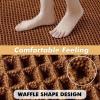MIULEE Set of 2 Waffle Bathroom Rugs, Boho Bath Rugs Non Slip Washable, Super Absorbent Bath Mats, Ultra Soft Rubber Backed Shower Mats for Bathroom Floor, Tub and Shower, Chocolate, 18×30 Inch(Terracotta)
