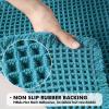 MIULEE Set of 2 Waffle Bathroom Rugs, Boho Bath Rugs Non Slip Washable, Super Absorbent Bath Mats, Ultra Soft Rubber Backed Shower Mats for Bathroom Floor, Tub and Shower, Chocolate, 18×30 Inch(Teal)