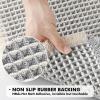 MIULEE Set of 2 Waffle Bathroom Rugs, Boho Bath Rugs Non Slip Washable, Super Absorbent Bath Mats, Ultra Soft Rubber Backed Shower Mats for Bathroom Floor, Tub and Shower, Chocolate, 18×30 Inch(Lightgrey & Cream)