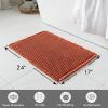 MIULEE Set of 2 Waffle Bathroom Rugs, Boho Bath Rugs Non Slip Washable, Super Absorbent Bath Mats, Ultra Soft Rubber Backed Shower Mats for Bathroom Floor, Tub and Shower, Chocolate, 18×30 Inch(Orange)