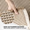 MIULEE Set of 2 Waffle Bathroom Rugs, Boho Bath Rugs Non Slip Washable, Super Absorbent Bath Mats, Ultra Soft Rubber Backed Shower Mats for Bathroom Floor, Tub and Shower, Chocolate, 18×30 Inch(Brown & White)