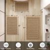 MIULEE Set of 2 Waffle Bathroom Rugs, Boho Bath Rugs Non Slip Washable, Super Absorbent Bath Mats, Ultra Soft Rubber Backed Shower Mats for Bathroom Floor, Tub and Shower, Chocolate, 18×30 Inch(Brown)