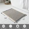 MIULEE Set of 2 Waffle Bathroom Rugs, Boho Bath Rugs Non Slip Washable, Super Absorbent Bath Mats, Ultra Soft Rubber Backed Shower Mats for Bathroom Floor, Tub and Shower, Chocolate, 18×30 Inch(Dark Grey & Yellow)