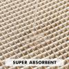 MIULEE Set of 2 Waffle Bathroom Rugs, Boho Bath Rugs Non Slip Washable, Super Absorbent Bath Mats, Ultra Soft Rubber Backed Shower Mats for Bathroom Floor, Tub and Shower, Chocolate, 18×30 Inch(Brown & White)