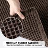 MIULEE Set of 2 Waffle Bathroom Rugs, Boho Bath Rugs Non Slip Washable, Super Absorbent Bath Mats, Ultra Soft Rubber Backed Shower Mats for Bathroom Floor, Tub and Shower, Chocolate, 18×30 Inch(Chocolate)