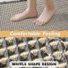 MIULEE Set of 2 Waffle Bathroom Rugs, Boho Bath Rugs Non Slip Washable, Super Absorbent Bath Mats, Ultra Soft Rubber Backed Shower Mats for Bathroom Floor, Tub and Shower, Chocolate, 18×30 Inch(Dark Grey & Yellow)