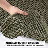 MIULEE Set of 2 Waffle Bathroom Rugs, Boho Bath Rugs Non Slip Washable, Super Absorbent Bath Mats, Ultra Soft Rubber Backed Shower Mats for Bathroom Floor, Tub and Shower, Chocolate, 18×30 Inch(Green)