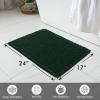 MIULEE Set of 2 Waffle Bathroom Rugs, Boho Bath Rugs Non Slip Washable, Super Absorbent Bath Mats, Ultra Soft Rubber Backed Shower Mats for Bathroom Floor, Tub and Shower, Chocolate, 18×30 Inch(Dark Green)