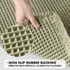 MIULEE Set of 2 Waffle Bathroom Rugs, Boho Bath Rugs Non Slip Washable, Super Absorbent Bath Mats, Ultra Soft Rubber Backed Shower Mats for Bathroom Floor, Tub and Shower, Chocolate, 18×30 Inch(Sage Green)