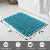 MIULEE Set of 2 Waffle Bathroom Rugs, Boho Bath Rugs Non Slip Washable, Super Absorbent Bath Mats, Ultra Soft Rubber Backed Shower Mats for Bathroom Floor, Tub and Shower, Chocolate, 18×30 Inch(Teal)