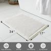MIULEE Set of 2 Waffle Bathroom Rugs, Boho Bath Rugs Non Slip Washable, Super Absorbent Bath Mats, Ultra Soft Rubber Backed Shower Mats for Bathroom Floor, Tub and Shower, Chocolate, 18×30 Inch(White)