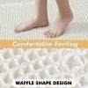 MIULEE Set of 2 Waffle Bathroom Rugs, Boho Bath Rugs Non Slip Washable, Super Absorbent Bath Mats, Ultra Soft Rubber Backed Shower Mats for Bathroom Floor, Tub and Shower, Chocolate, 18×30 Inch(White)