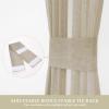 MIULEE Sidelight Sheer French Door Curtains 25 x 40 Inches Light Filtering Window Treatment with Tieback – 2 Panels, White(Beige)