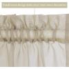 MIULEE Sidelight Sheer French Door Curtains 25 x 40 Inches Light Filtering Window Treatment with Tieback – 2 Panels, White(Beige)