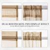 MIULEE Sidelight Sheer French Door Curtains 25 x 40 Inches Light Filtering Window Treatment with Tieback – 2 Panels, White(Brown)