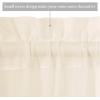 MIULEE Sidelight Sheer French Door Curtains 25 x 40 Inches Light Filtering Window Treatment with Tieback – 2 Panels, White(Cream Beige)