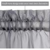 MIULEE Sidelight Sheer French Door Curtains 25 x 40 Inches Light Filtering Window Treatment with Tieback – 2 Panels, White(Dark Grey)