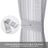 MIULEE Sidelight Sheer French Door Curtains 25 x 40 Inches Light Filtering Window Treatment with Tieback – 2 Panels, White(Light Grey)