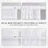MIULEE Sidelight Sheer French Door Curtains 25 x 40 Inches Light Filtering Window Treatment with Tieback – 2 Panels, White(White)