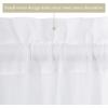 MIULEE Sidelight Sheer French Door Curtains 25 x 40 Inches Light Filtering Window Treatment with Tieback – 2 Panels, White(White)