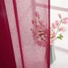 MIULEE Solid Burgundy Kitchen Sheer Valance for Christmas Linen Look Window Curtain, Living Room Windows Voile Valance Rod Pocket 1 Panels (60″ W x 18″ L), Burgundy Red(Burgundy Red)