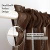 MIULEE Solid Burgundy Kitchen Sheer Valance for Christmas Linen Look Window Curtain, Living Room Windows Voile Valance Rod Pocket 1 Panels (60″ W x 18″ L), Burgundy Red(Chocolate Brown)