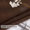 MIULEE Solid Burgundy Kitchen Sheer Valance for Christmas Linen Look Window Curtain, Living Room Windows Voile Valance Rod Pocket 1 Panels (60″ W x 18″ L), Burgundy Red(Chocolate Brown)