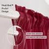 MIULEE Solid Burgundy Kitchen Sheer Valance for Christmas Linen Look Window Curtain, Living Room Windows Voile Valance Rod Pocket 1 Panels (60″ W x 18″ L), Burgundy Red(Burgundy Red)
