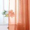 MIULEE Solid Burgundy Kitchen Sheer Valance for Christmas Linen Look Window Curtain, Living Room Windows Voile Valance Rod Pocket 1 Panels (60″ W x 18″ L), Burgundy Red(Burnt Orange)