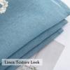 MIULEE Solid Burgundy Kitchen Sheer Valance for Christmas Linen Look Window Curtain, Living Room Windows Voile Valance Rod Pocket 1 Panels (60″ W x 18″ L), Burgundy Red(Dusty Blue)