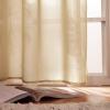 MIULEE Solid Color Sheer Curtains 63 Inches Long 2 Panels Set – Elegant Lightweight Grommet Light Filtering Window Voile Panels/Drapes/Treatment for Bedroom Living Room W42 x L63 Inch, Beige(Taupe Brown)