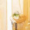 MIULEE Solid Color Sheer Curtains 63 Inches Long 2 Panels Set – Elegant Lightweight Grommet Light Filtering Window Voile Panels/Drapes/Treatment for Bedroom Living Room W42 x L63 Inch, Beige(Gold)
