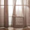 MIULEE Solid Color Sheer Curtains 63 Inches Long 2 Panels Set – Elegant Lightweight Grommet Light Filtering Window Voile Panels/Drapes/Treatment for Bedroom Living Room W42 x L63 Inch, Beige(Chocolate)