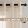 MIULEE Solid Color Sheer Curtains 63 Inches Long 2 Panels Set – Elegant Lightweight Grommet Light Filtering Window Voile Panels/Drapes/Treatment for Bedroom Living Room W42 x L63 Inch, Beige(Cream)