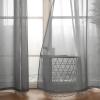 MIULEE Solid Color Sheer Curtains 63 Inches Long 2 Panels Set – Elegant Lightweight Grommet Light Filtering Window Voile Panels/Drapes/Treatment for Bedroom Living Room W42 x L63 Inch, Beige(Charcoal Grey)
