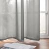 MIULEE Solid Color Sheer Curtains 63 Inches Long 2 Panels Set – Elegant Lightweight Grommet Light Filtering Window Voile Panels/Drapes/Treatment for Bedroom Living Room W42 x L63 Inch, Beige(Charcoal Grey)