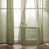 MIULEE Solid Color Sheer Curtains 63 Inches Long 2 Panels Set – Elegant Lightweight Grommet Light Filtering Window Voile Panels/Drapes/Treatment for Bedroom Living Room W42 x L63 Inch, Beige(Olive Green)